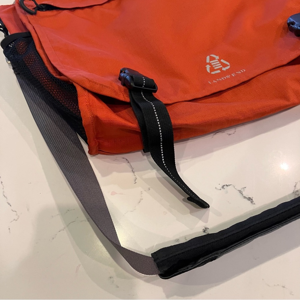 Lands' End Orange Messenger Laptop Briefcase Bag - Picture 3 of 16